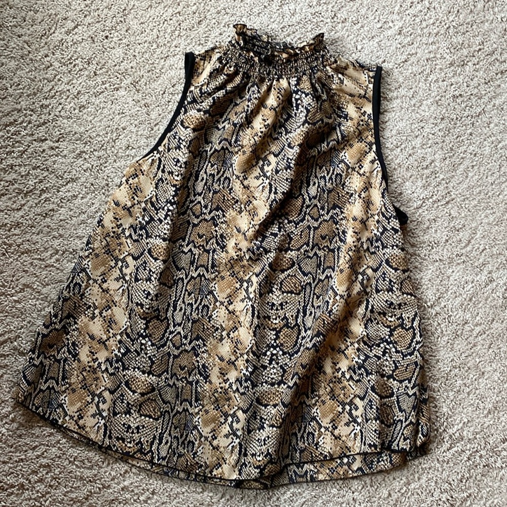 Snake print sleeveless top